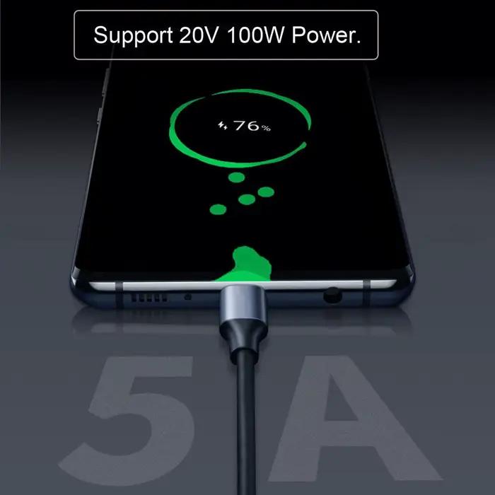 Câble USB C 10Gbps 100W avec marqueur électronique résistant pour téléphone portable usage quotidien