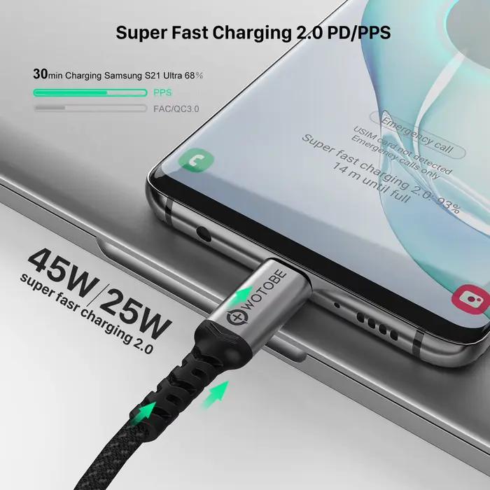 WOTOpunLong-Câble USB Type-C 5A E-Mark