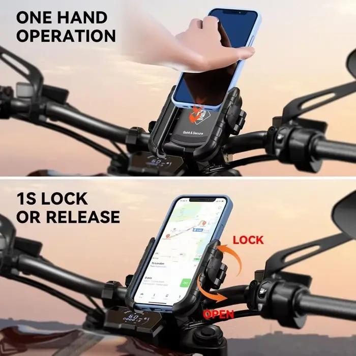 1S support de téléphone pour moto à verrouillage rapide 36W USB Type C charge