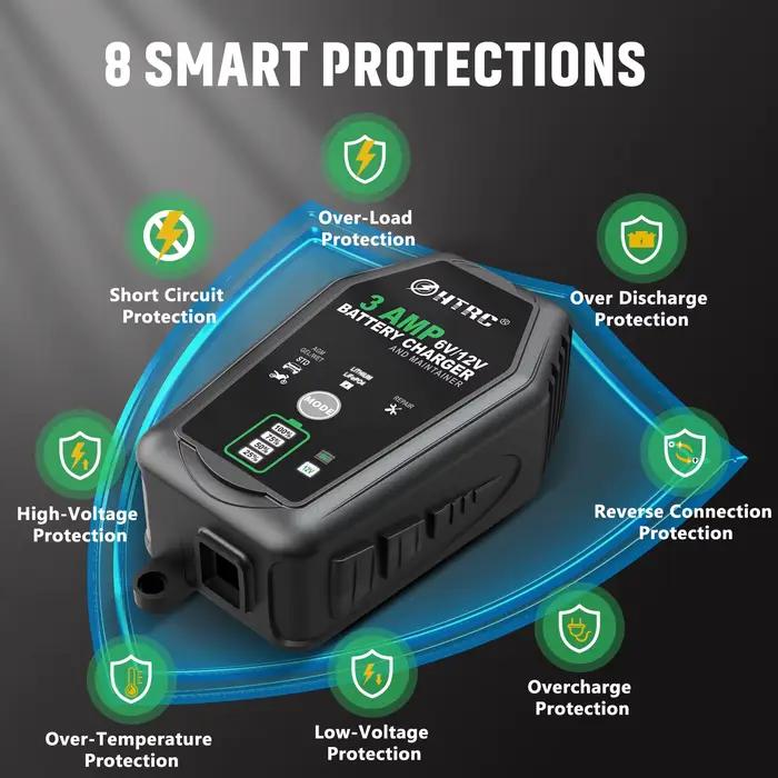 Chargeur de batterie intelligent HTRC 6V 12V 3000mA automatique pour batteries au lithium LiFePO4