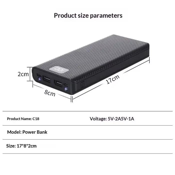 Boîtier de batterie DIY 8*18650, boîte de rangement pour chargeur, 5V, double USB Type C, support de batterie, charge rapide PD QC3.0 pour téléphone