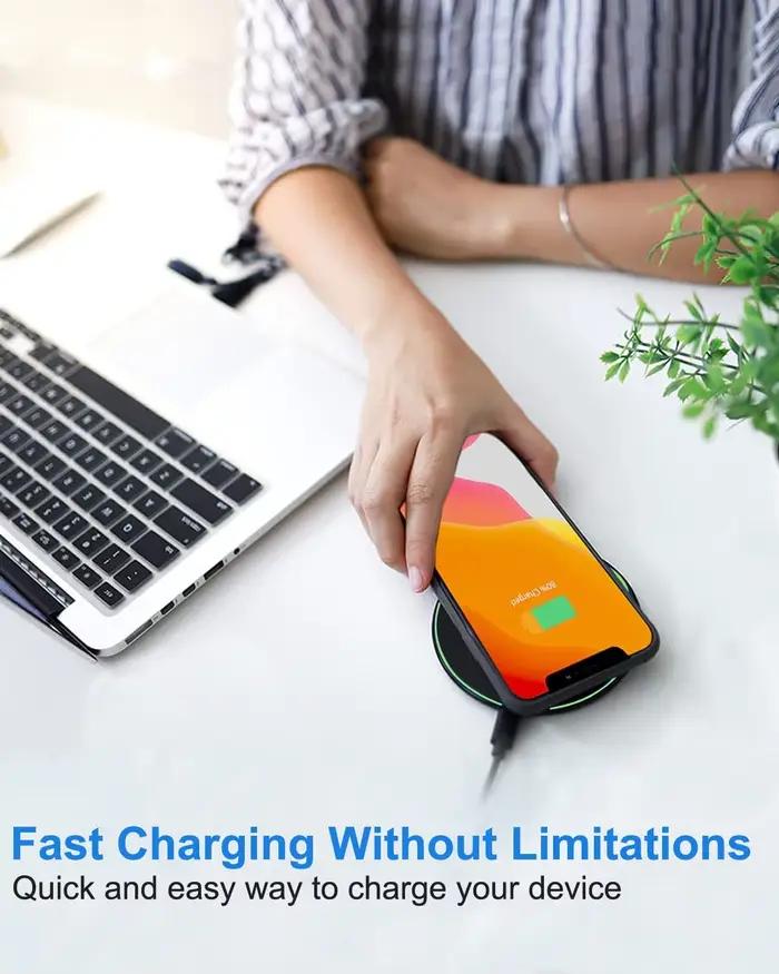 Chargeur sans fil 50W rapide et élégant pour iPhone 14 15 16 17 Pro XS Max Mini X XR et Samsung S25 S26 S8 S9 S10 Note occasions quotidiennes et cadeaux personnalisés