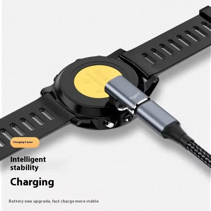 Convertisseur de charge Type C pour montres Garmin Fenix 8 7 7S 7X 6 E Pro Solar Instinct Venu 3S 2 SQ Epix Tactix chargeur 4 broches rapide et pratique pour activités quotidiennes et aventures spéciales