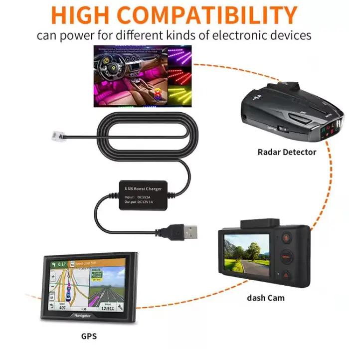 Câble USB vers RJ11 optimisé pour les détecteurs de radar avec prise DC55X21