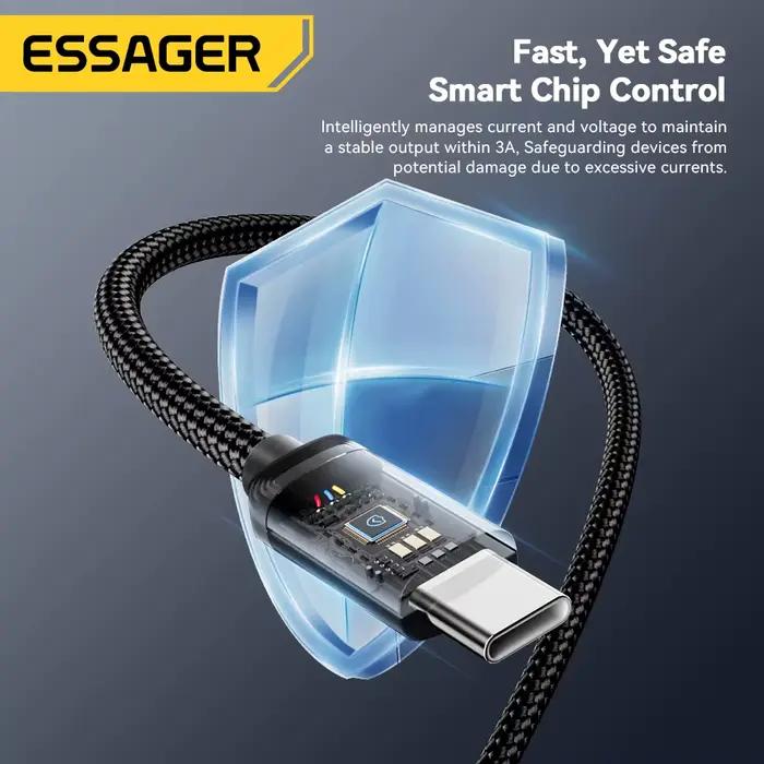 Essager 3A USB Type C câble pour Iphone 15 plus Huawei Mate60 P60 fil de charge rapide USB-C chargeur cordon de données pour Xiaomi Samsung