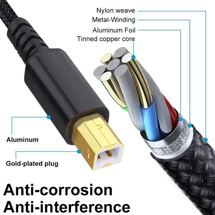 Câble d'imprimante USB Type C vers USB B