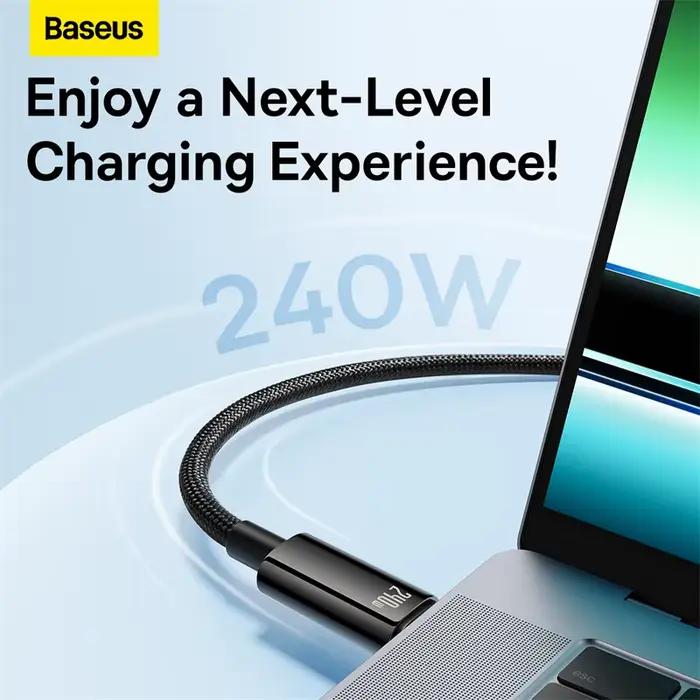 Câble USB C Baseus 240W PD 3.1 pour MacBook Samsung S22 Xiaomi iPad Huawei