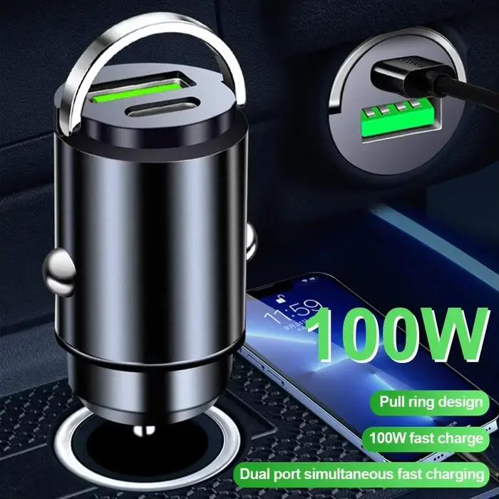 100W chargeur de voiture briquet PD charge rapide pour IPhone QC3.0 Mini USB Type C Mini chargeur de téléphone de voiture pour Samsung Huawei xiaomi