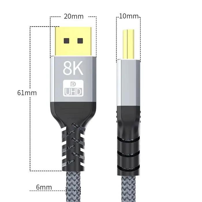 DP1.4 8K 60Hz câble Displayport 2m 1m 1 4