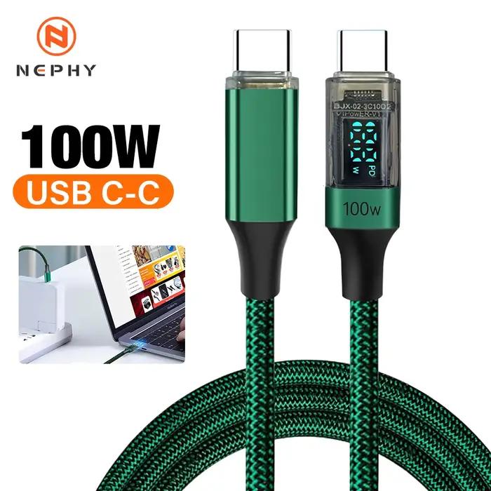 Câble USB C PD 100W, affichage numérique