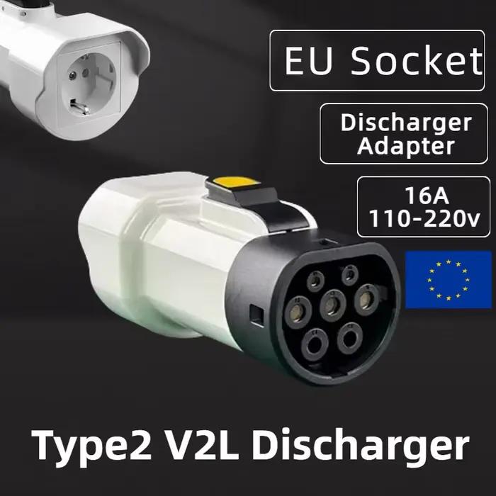 Déchargeur V2L, prise Schuko pour véhicule à charger 16A Type 2