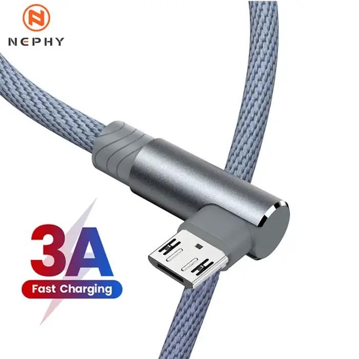 Câble de charge rapide Micro USB 3A à 90 degrés