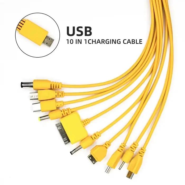 NNBILI 10 en 1 câble de chargement de téléphone USB multifonction cordon