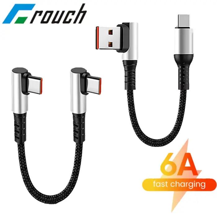 Crouch Double coude USB Type C câble court 6A charge rapide 90 degrés USB C à C