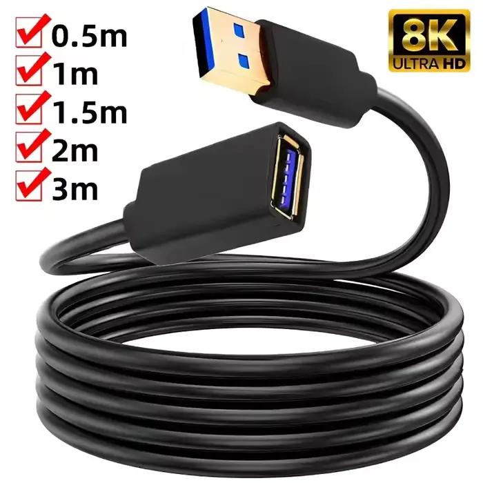 Câble d'extension USB 3.0 pour Smart TV Xbox One SSD PC portable avec blindage en cuivre et aluminium pour transfert rapide de données occasions spéciales