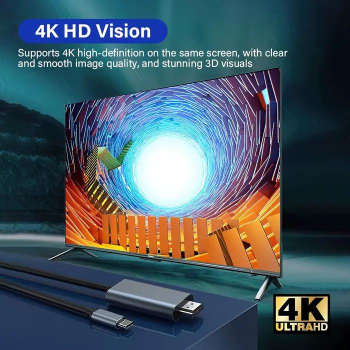 Câble de Conversion vidéo USB C vers HDMI 4K 60Hz HD