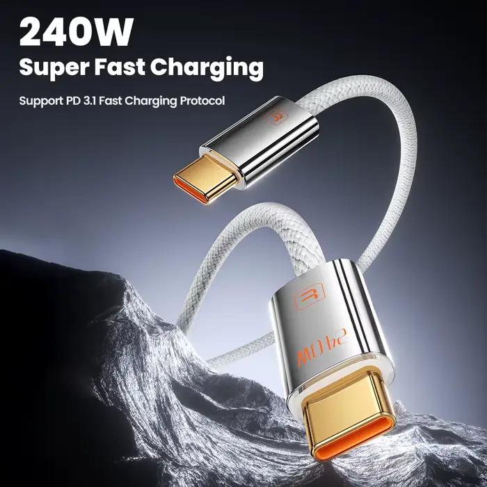 Toocki 3 pièces USB C vers USB C câble PD 60W/100W/240W charge rapide Type C cordon de chargeur pour Macbook iPhone Samsung Xiaomi OPPO Vivo