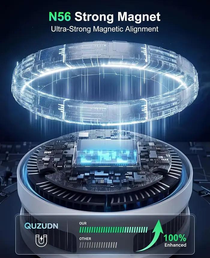 Station de charge sans fil magnétique 4-en-1 TEC Cooling Qi2.2 25W avec veilleuse