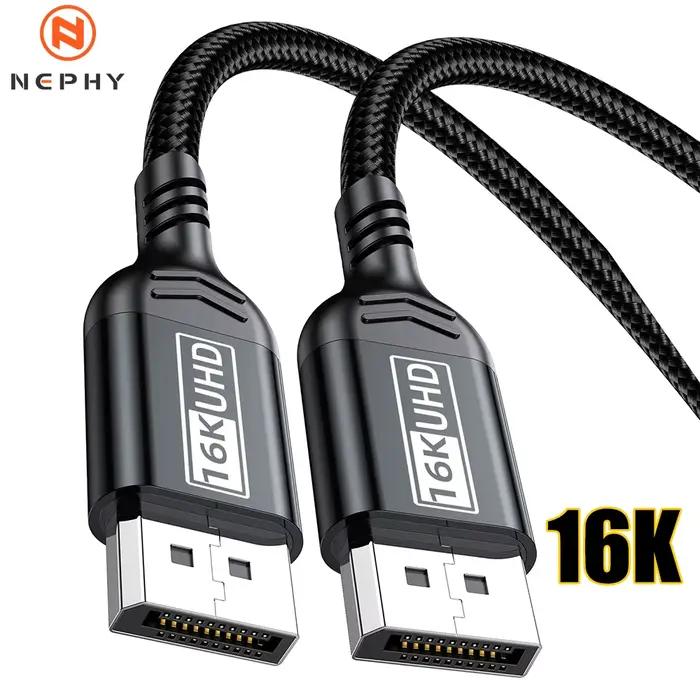 Câble 16K DP 2.1 80Gbps 12Bit HDR VRR Displayport pour TV PC ordinateur adaptateur de port d'affichage Xbox 1M 2M 3M 5M cordon vidéo Long