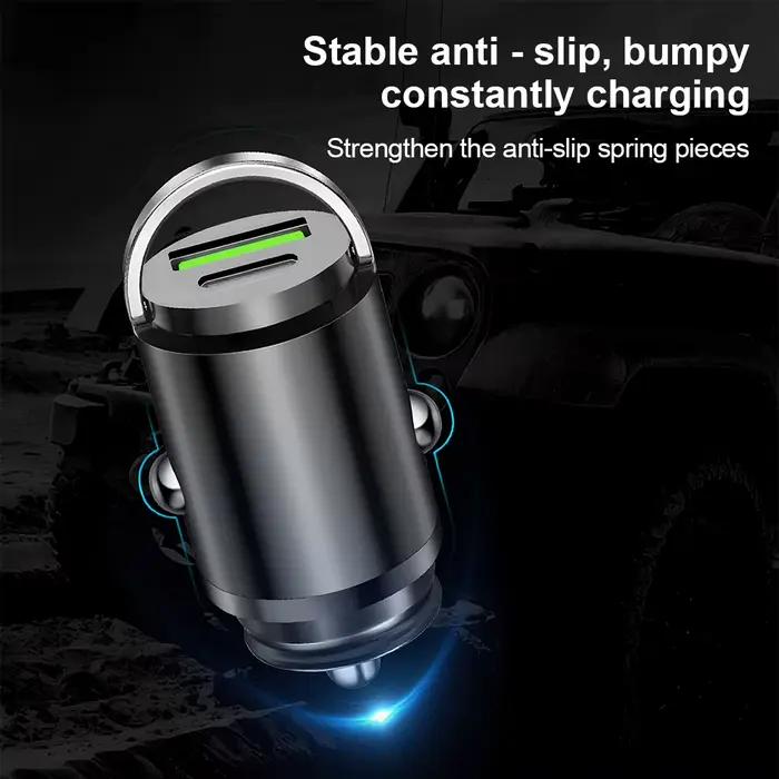 Mini chargeur de voiture 100W Type C double USB à charge rapide pour iPhone 17 Pro Max Samsung Huawei Xiaomi, chargeur allume-cigare