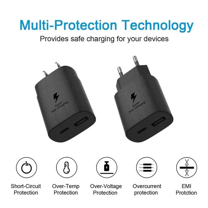 Chargeur Super Rapide Samsung 25W Type C Adaptateur Galaxy S26 S25 S24 S23 S21 S22 Plus A17 A07 A55 A35 A25 Z Flip Fold 7 6 5 Note 20