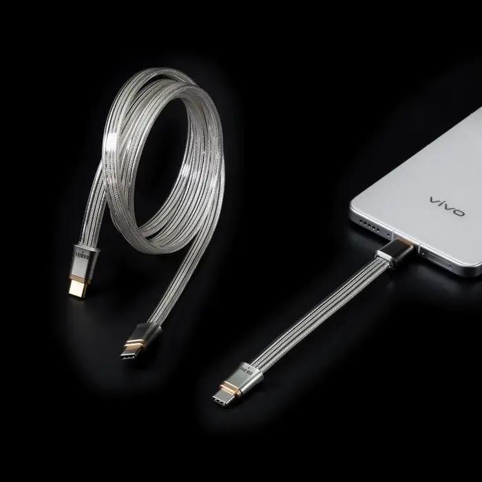 Câble de signal numérique DDHiFi TC19 en argent pur avec coque de blindage sans couture en métal CNC pour expérience sonore supérieure et prise ergonomique incurvée pour smartphone tablette et ordinateur