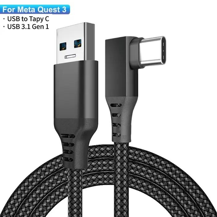Câble de liaison VR Tahnuhna 16 pieds pour Meta Quest 3 Quest2 Pro PICO4 haute vitesse USB C connexion sans fil gaming expérience immersive pour les joueurs