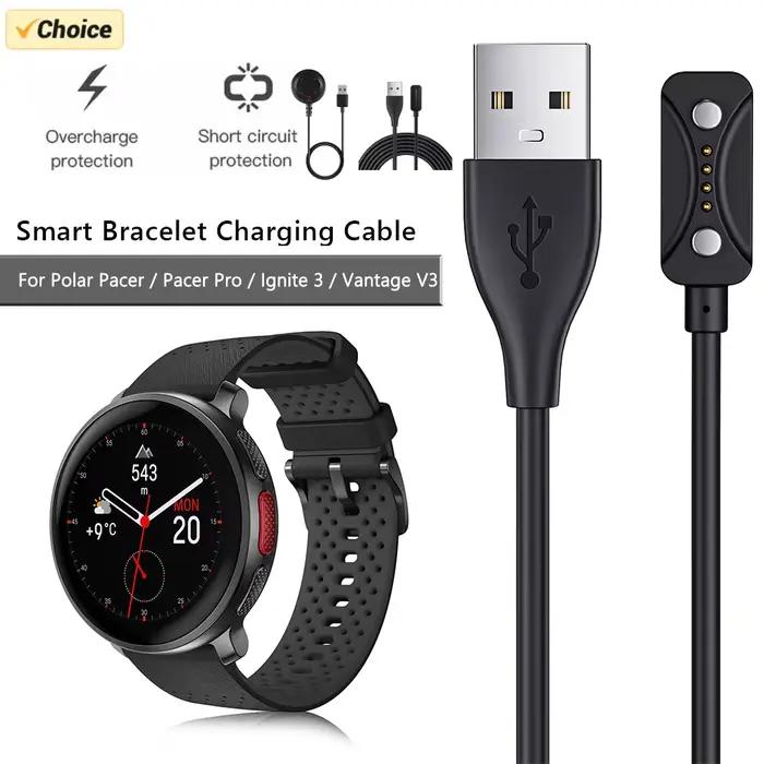 Câble de chargement USB C 1M pour Polar Vantage M3 V3 Compatible ABS PVC Nylon Noir Blanc Bleu Rouge Smartwatch Charge Rapide