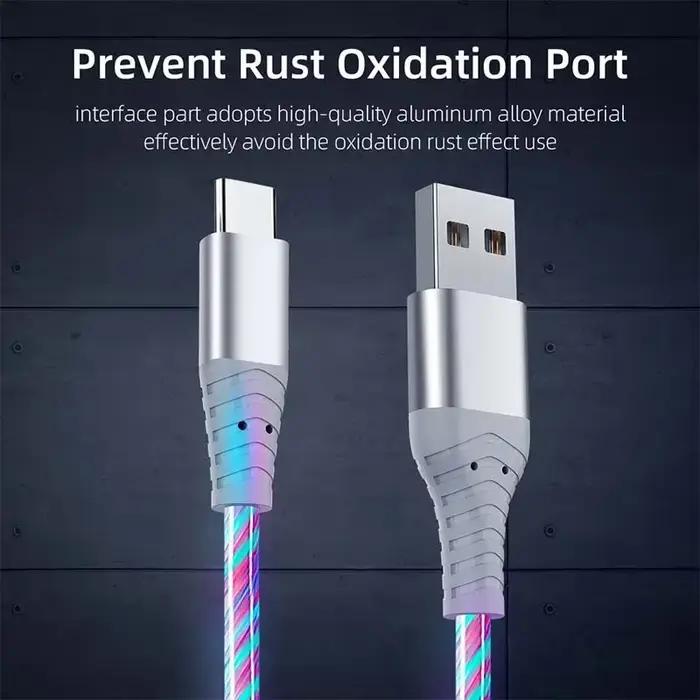 Cordon de données de charge rapide flux lumineux USB Type C câble 5A