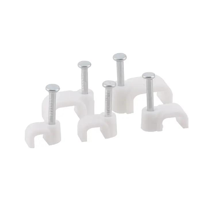 Clips de câble carrés, couleur blanche
