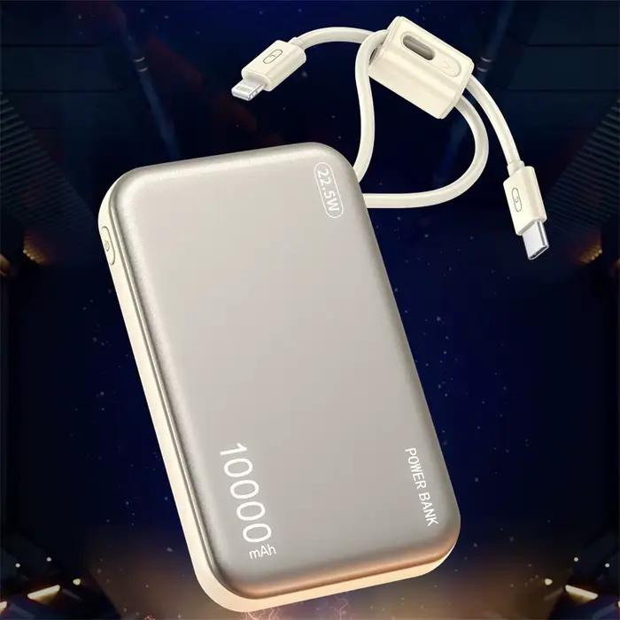 Batterie externe 20000mAh avec câbles intégrés