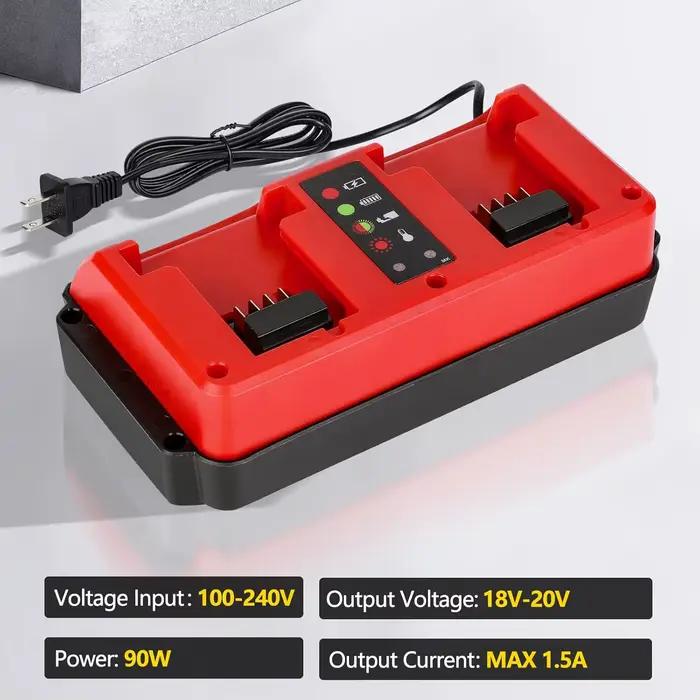 Chargeur multi-tension mini double port 18V rapide et sécurisé pour batteries Milwaukee 18V occasions professionnelles et bricolage