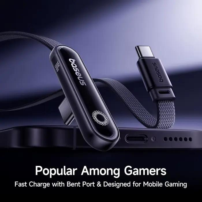 Baseus MVP3 câble USB C coudé 100W pour iPhone 17 16 15 Pro Max