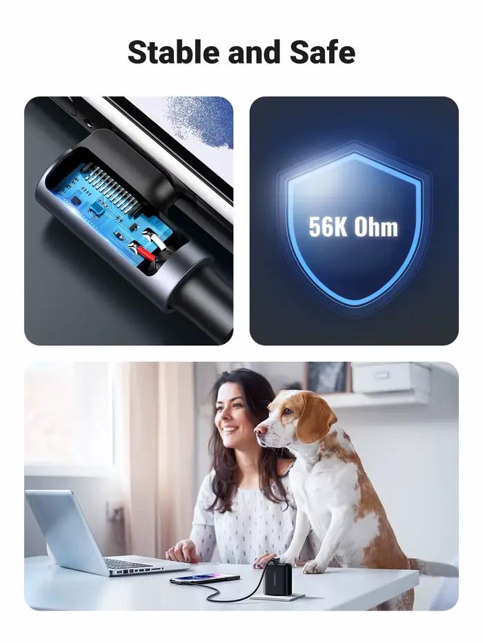UGREEN Double 90 ° Câble USB-C à angle droit en forme de L pour iPhone 17 Samsung Xiaomi
