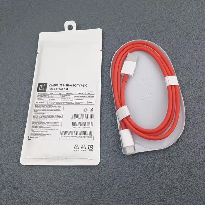 Câble d'origine Oneplus USB-A vers type-c 100W 80W Super Vooc chaîne Charge 12A cordon