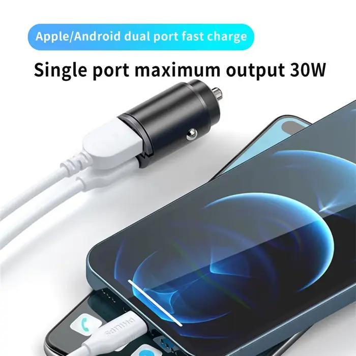 100W/200W QC3.0 PD Mini chargeur de voiture 12-24V briquet charge rapide