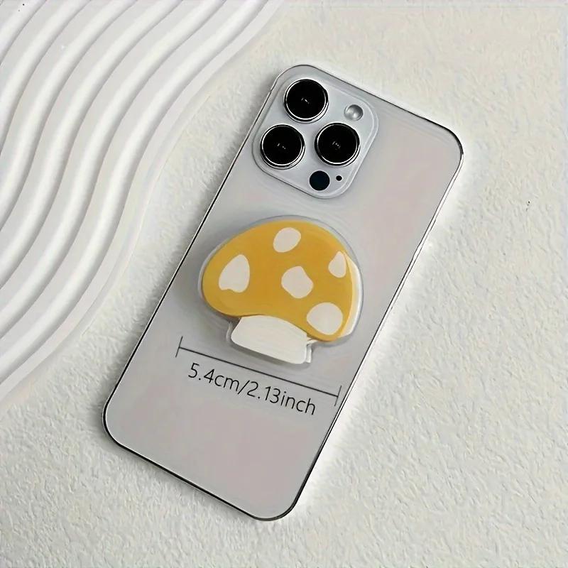 Support de poignée de téléphone portable pliable et extensible en forme de champignon mignon, Suppor