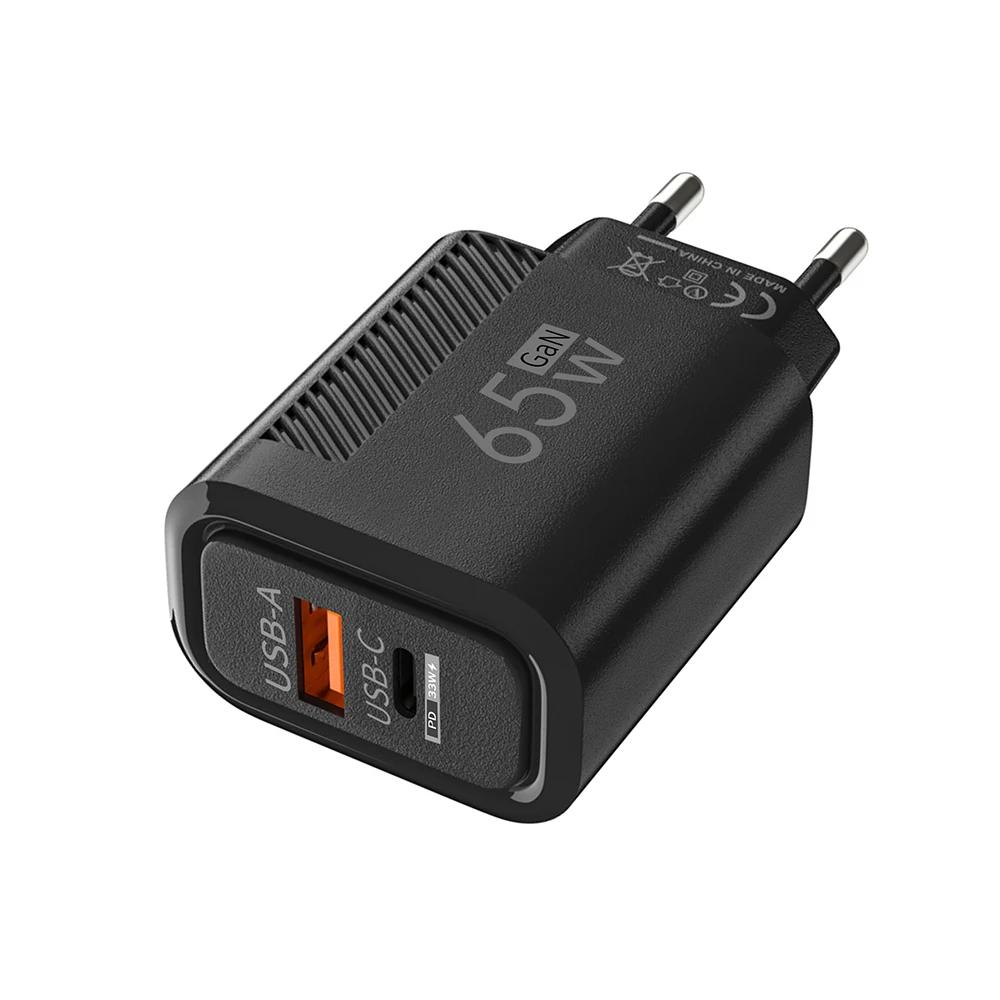 Chargeur USB PD 65W GaN, prise PD Type C, charge rapide, adaptateur de chargeur de téléphone, prise 