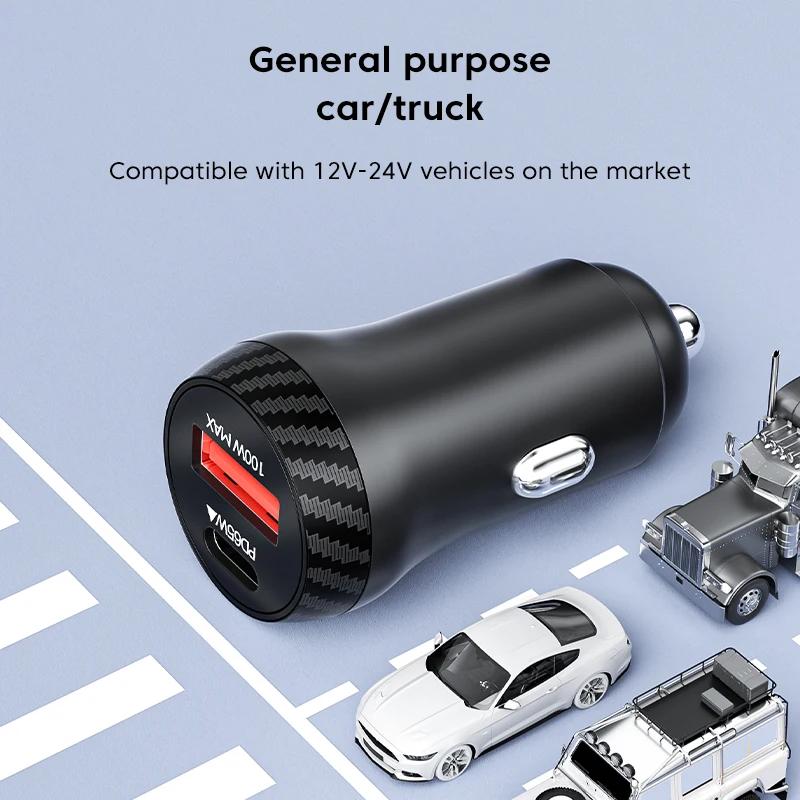 Olaf 165W QC3.0 USB C chargeur de voiture PD Type C charge Super rapide adaptateur de chargeur de té