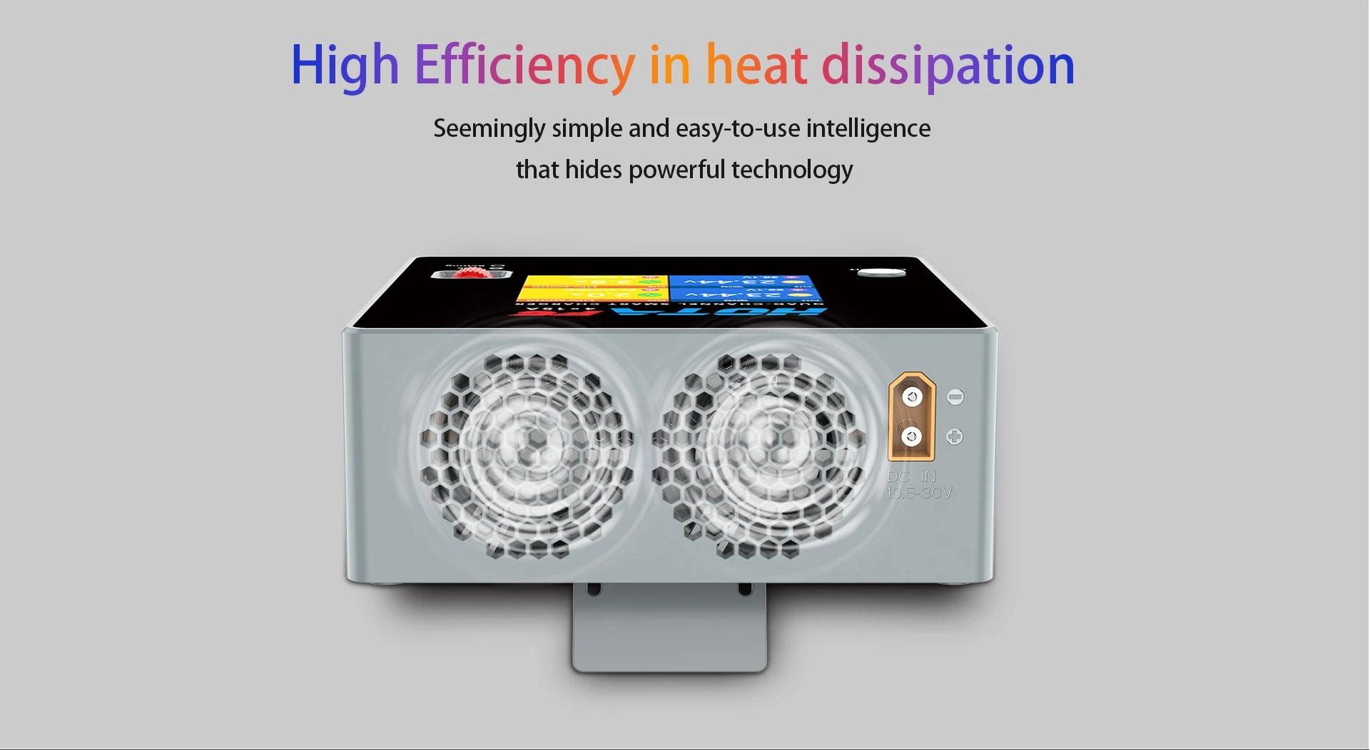 Chargeur d'équilibrage intelligent HOTA F6 1000W 15A 4 canaux Type-C pour batteries Lipo LiIon NiMH