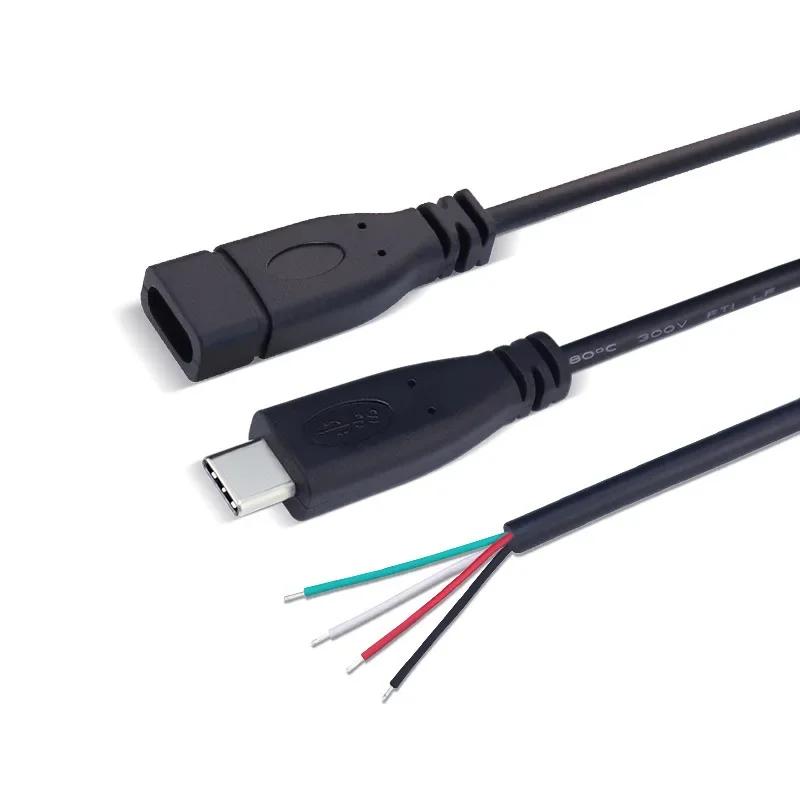 Câble USB C Type C DIY mâle/femelle pour ouvrir 0,3 m 1 m 2 m