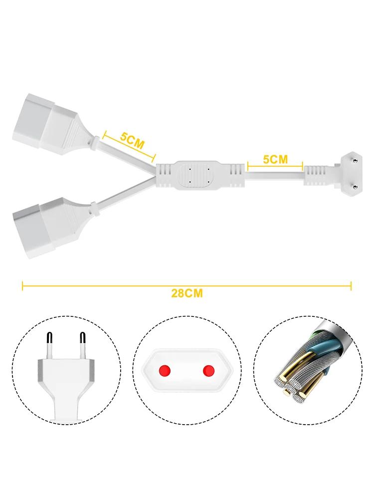 Câble d'extension de cordon d'alimentation UE, câble d'alimentation court de 28 cm de 0,75 mm2, prise européenne de type C vers prise européenne double de type C, Max 250 V/8 A