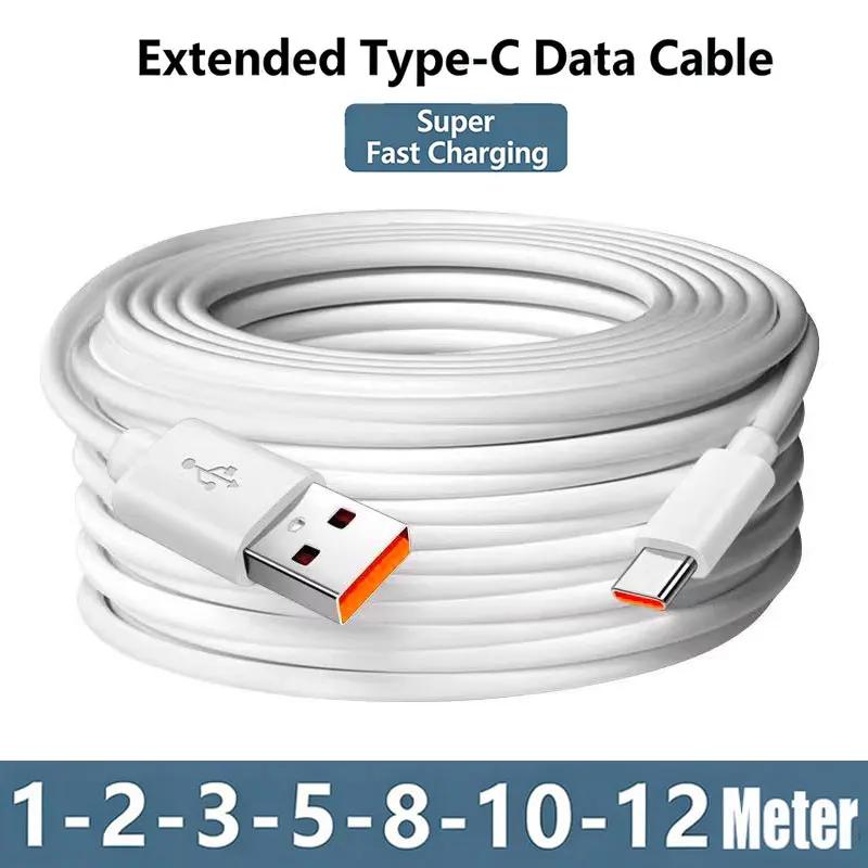 Câble de charge USB Type C de 3m/5m/8m/10m/12m, câble de charge rapide, câble de données pour téléphone Android Samsung Xiaomi Huawei universel