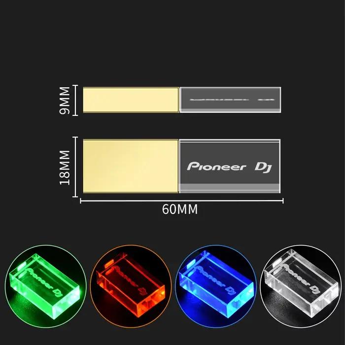 JASTER Pioneer DJ Crystal clé USB 128GB clé mémoire haute vitesse 64GB couvercle argenté clé USB 32G