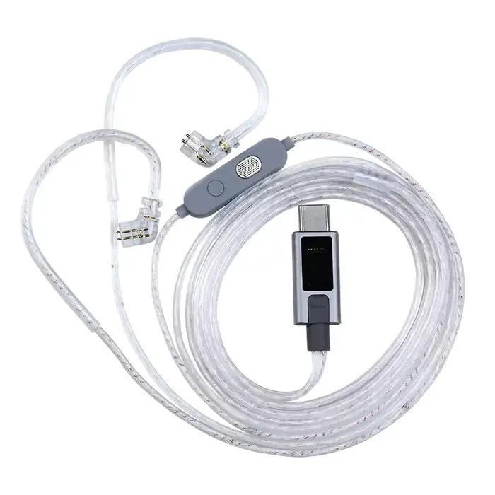 Câble KZ M2 Type-C double micro plaqué argent pour écouteurs avec égaliseur et fil IEM pour ZSN EDX