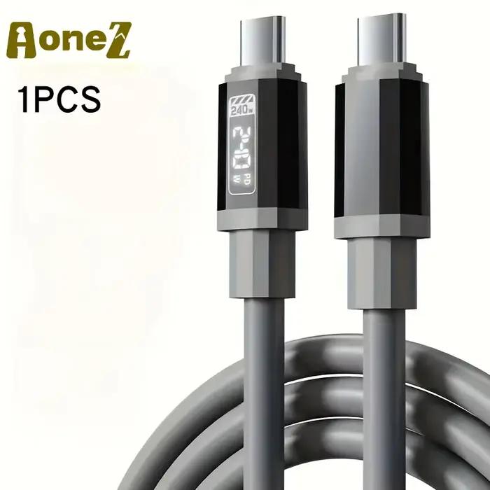 Cordon de chargeur haute puissance universel de Type C vers USB A C 240W avec écran d'alimentation p