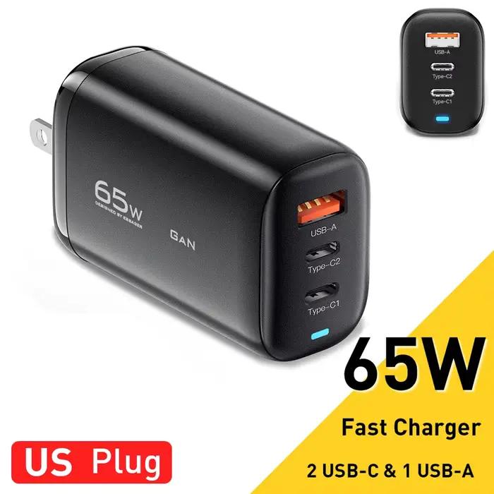 Essager 65W GaN USB Type C Chargeur Pour Ordinateur Portable PPS 45W 25W Charge Rapide Pour Samsung