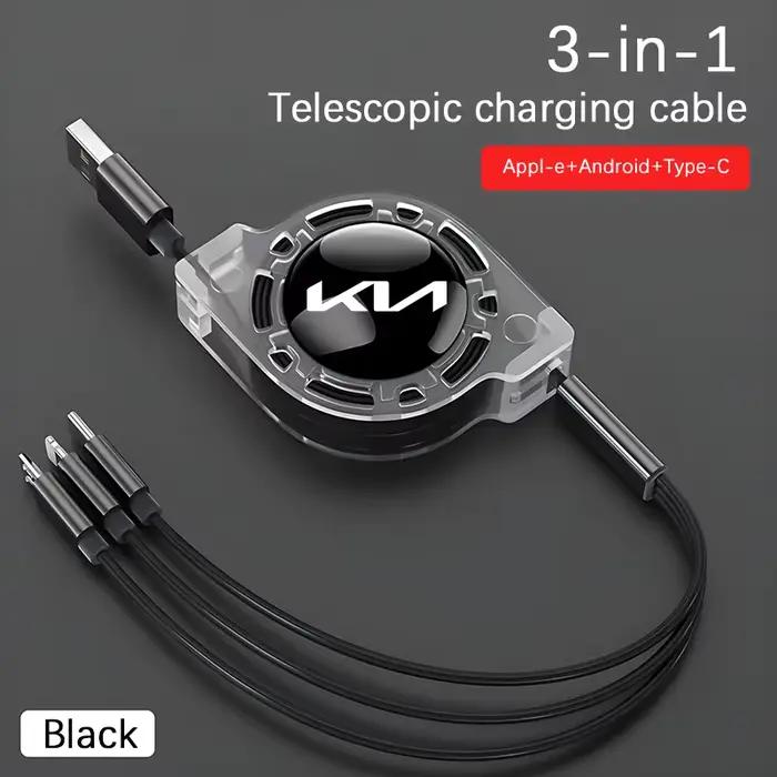 Câble de chargement de téléphone portable pour voiture, chargeur d'interface 3 en 1, pour KIA K3 Spo