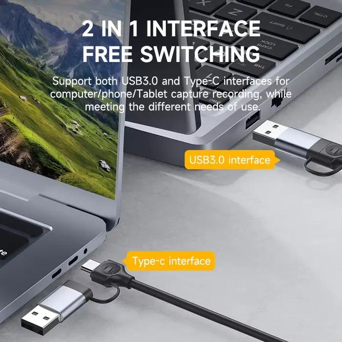 Hagibis USB 3.0 carte d'acquisition vidéo avec 100W PD pour Meta Quest 3 iPad HDMI vers USB/type-c e