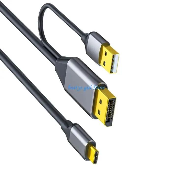 C7AB USB C à DisplayPort Cable 4K @ 60Hz 2K @ 144Hz USB Aluminium Type C pour ordinateur portable